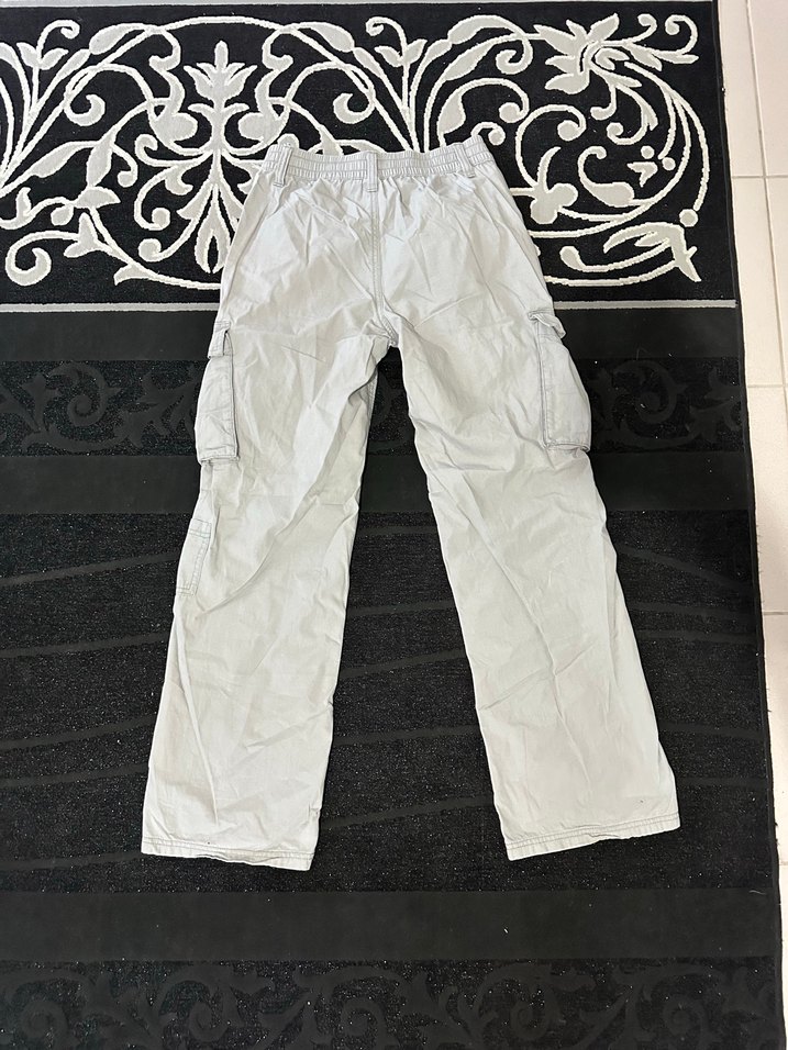 Kadın Gri Kargo Rahat Pantolon - Görsel 5