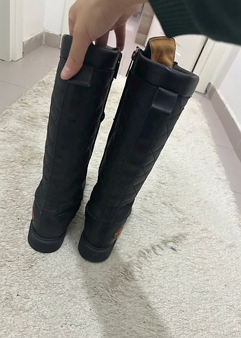 Kadın Siyah Biker Dizüstü Botlar - Görsel 5