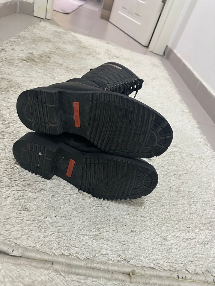 Kadın Siyah Biker Dizüstü Botlar - Görsel 3