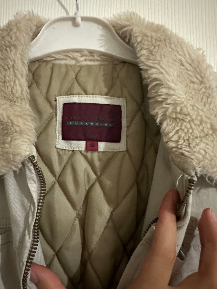 Kürklü Bej Süet Kadın Ceket pilot ceketi - Görsel 4