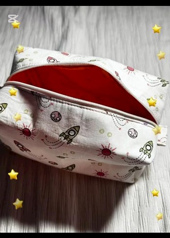 Renkli Baskılı Kadın Makyaj Çantası - Görsel 2