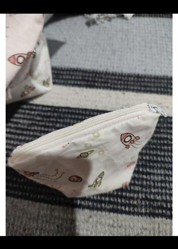 Renkli Baskılı Kadın Makyaj Çantası - Görsel 13