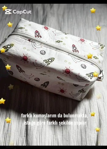 Renkli Baskılı Kadın Makyaj Çantası - Görsel 6