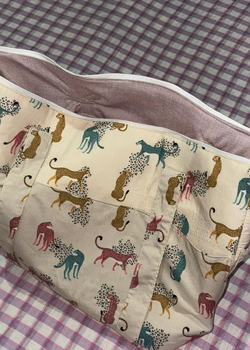 Bohem Leopar Desenli Fermuarlı Kadın Çanta - Görsel 3