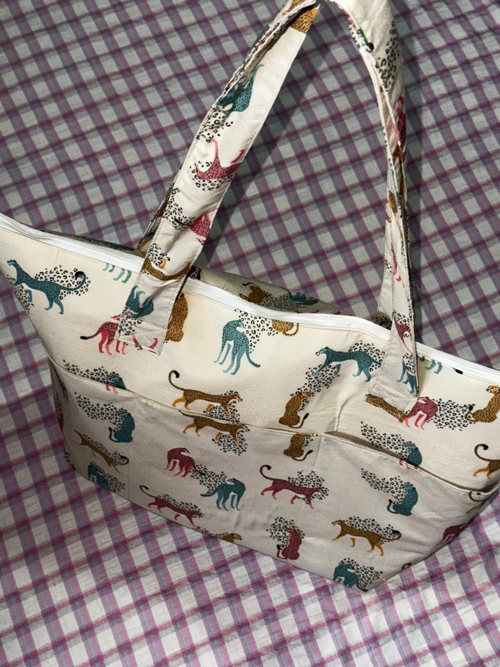 Bohem Leopar Desenli Fermuarlı Kadın Çanta - Görsel 2