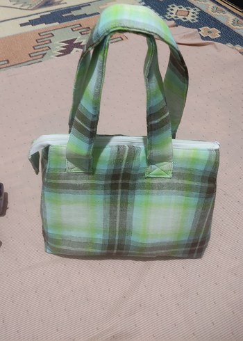 Yeşil Bağlama Desenli Fermuarlı Kadın Çanta - Görsel 12