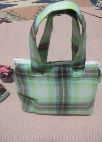 Yeşil Bağlama Desenli Fermuarlı Kadın Çanta - Görsel 10