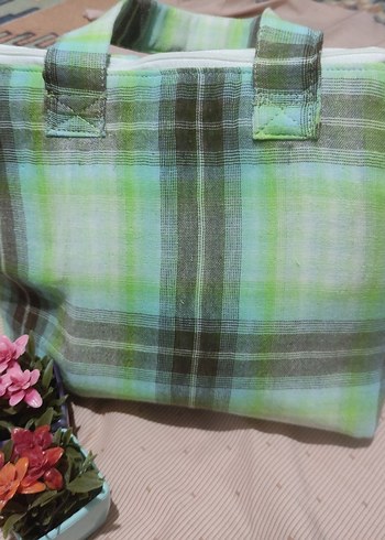 Yeşil Bağlama Desenli Fermuarlı Kadın Çanta - Görsel 3