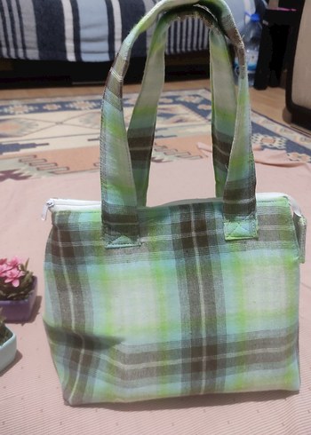 Yeşil Bağlama Desenli Fermuarlı Kadın Çanta - Görsel 9