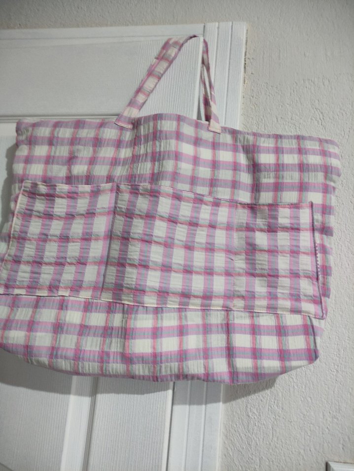 Pembe Ekose Fermuarlı Kadın Çanta - Görsel 2