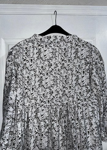 Kız Çocuk Gri Beyaz Dantelli Kısa Kollu Elbise - Görsel 5