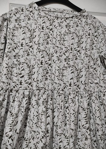 Kız Çocuk Gri Beyaz Dantelli Kısa Kollu Elbise - Görsel 18