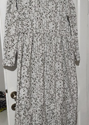 Kız Çocuk Gri Beyaz Dantelli Kısa Kollu Elbise - Görsel 13