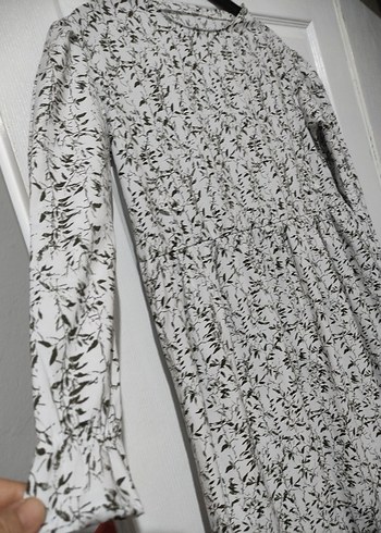 Kız Çocuk Gri Beyaz Dantelli Kısa Kollu Elbise - Görsel 19