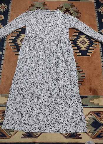 Kız Çocuk Gri Beyaz Dantelli Kısa Kollu Elbise - Görsel 17