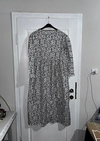 Kız Çocuk Gri Beyaz Dantelli Kısa Kollu Elbise - Görsel 10