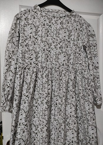 Kız Çocuk Gri Beyaz Dantelli Kısa Kollu Elbise - Görsel 14