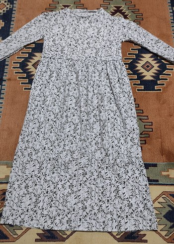 Kız Çocuk Gri Beyaz Dantelli Kısa Kollu Elbise - Görsel 15