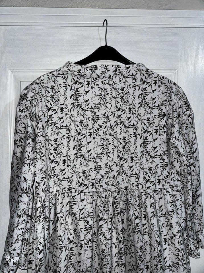 Kız Çocuk Gri Beyaz Dantelli Kısa Kollu Elbise - Görsel 5