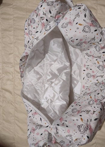 Baskılı Beyaz Gri Çocuk Uyku Çantası - Görsel 7