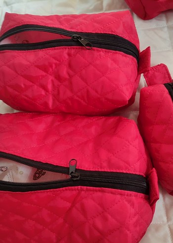 Renkli Baskılı Fermuarlı Kadın Makyaj Çantası - Görsel 2