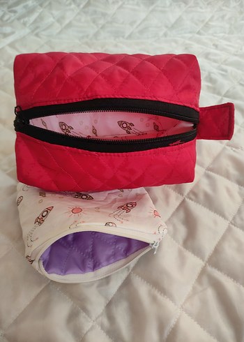 Renkli Baskılı Fermuarlı Kadın Makyaj Çantası - Görsel 15