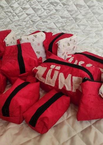 Renkli Baskılı Fermuarlı Kadın Makyaj Çantası - Görsel 11