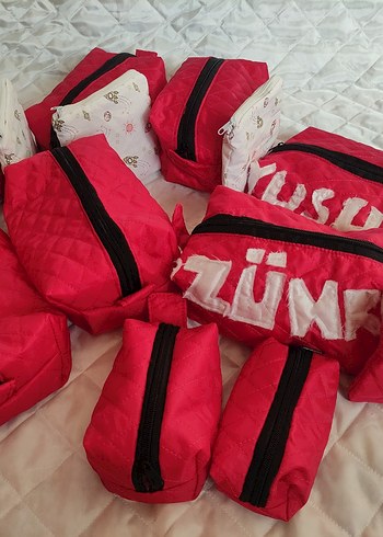 Renkli Baskılı Fermuarlı Kadın Makyaj Çantası - Görsel 12