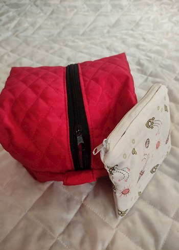 Renkli Baskılı Fermuarlı Kadın Makyaj Çantası - Görsel 3