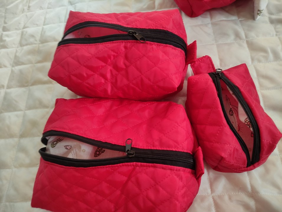 Renkli Baskılı Fermuarlı Kadın Makyaj Çantası - Görsel 2