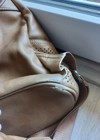 Getcho Marka Koyu bej Deri Sırt Çantası, Tokalı, Vintage - Görsel 5