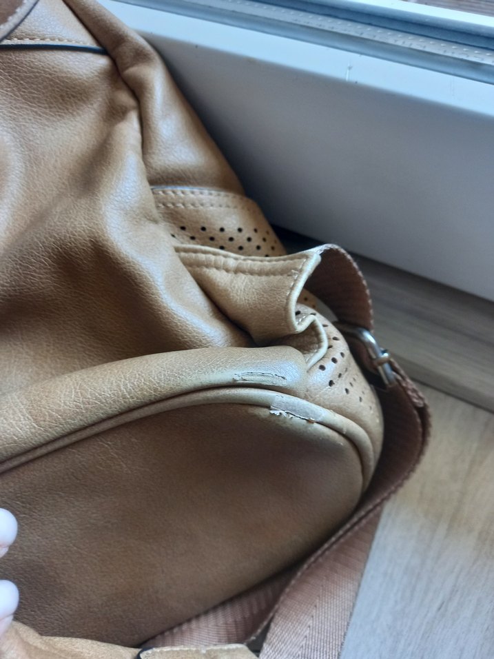 Getcho Marka Koyu bej Deri Sırt Çantası, Tokalı, Vintage - Görsel 5