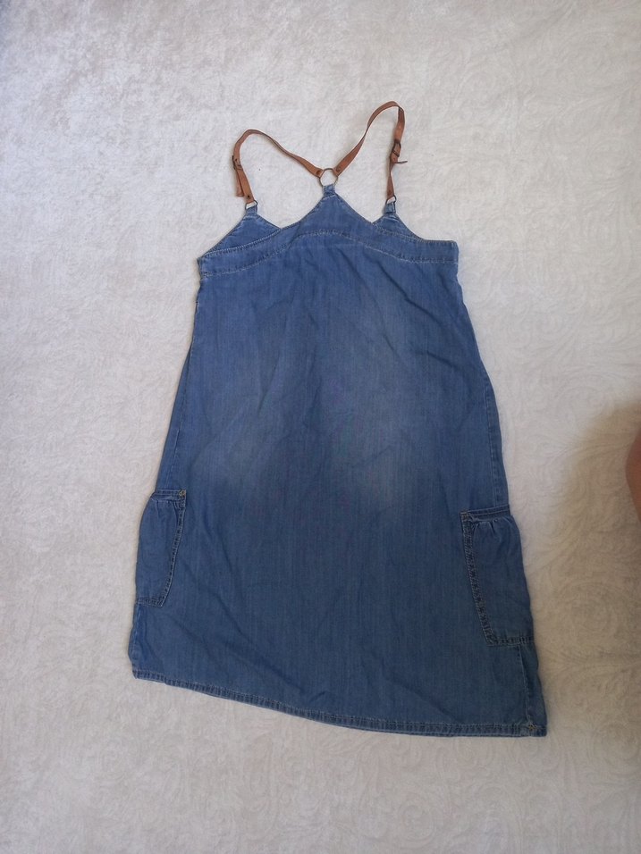 Mavi Denim Hamile Midi Elbise - Görsel 2