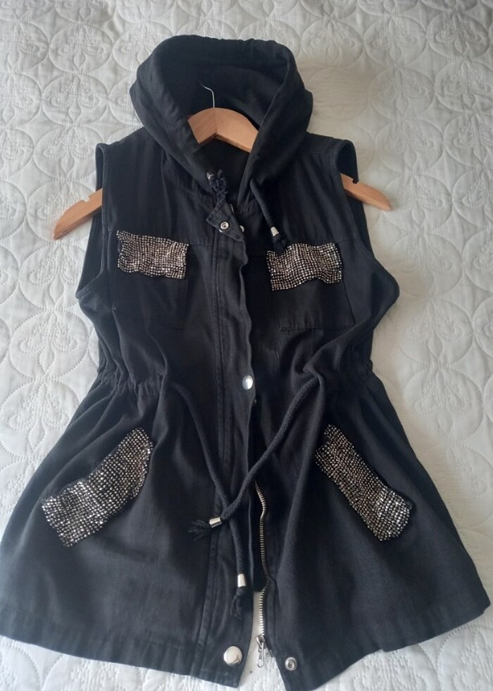 Tas detaylı dokuma yelek - Görsel 3