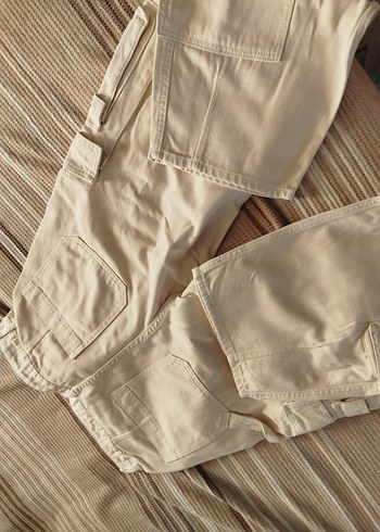 32 Beden ten rengi Renk Bej Regular Fit Streetwear Kargo Pantolon