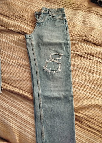 LC Waikiki Gri Bol Kesim Kadın Kot Pantolon