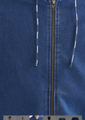 Erkek Kapüşonlu Kot Ceket - Görsel 3