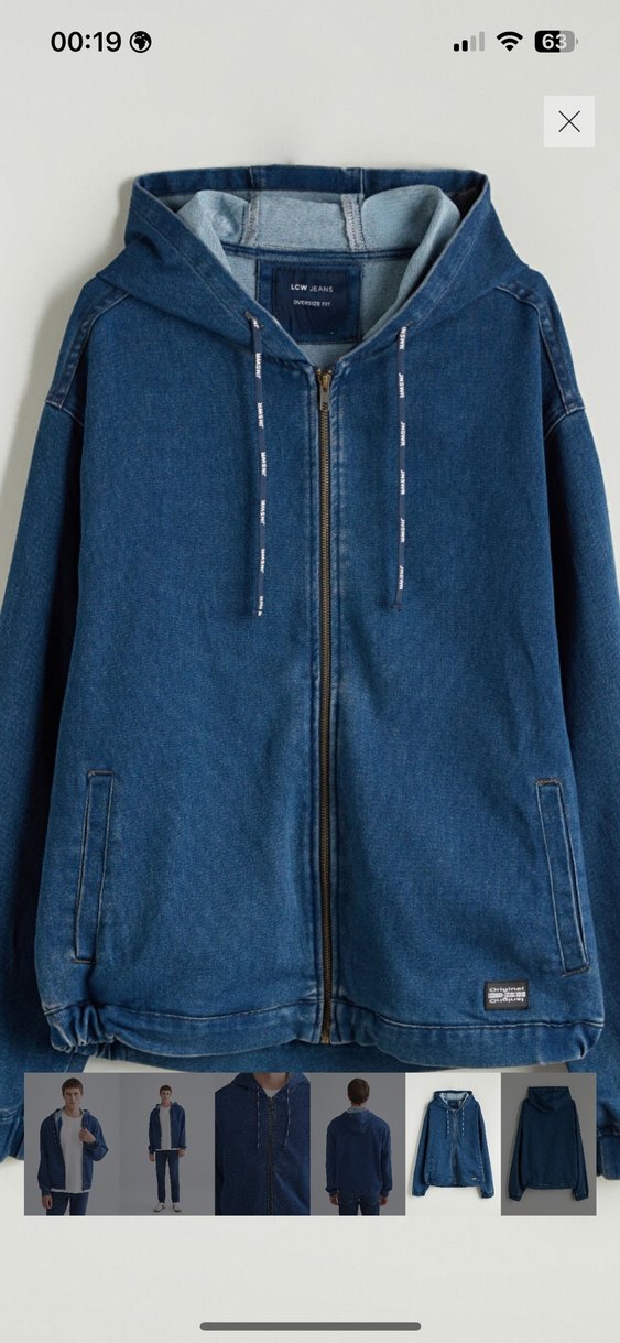 Erkek  Kapüşonlu Kot Ceket - Görsel 4