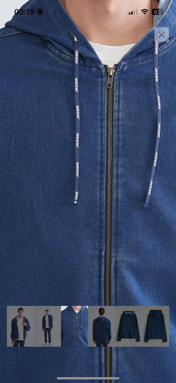 Erkek  Kapüşonlu Kot Ceket - Görsel 3