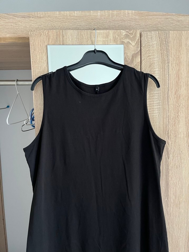 Siyah Kolsuz Uzun Kadın Elbise - Görsel 2