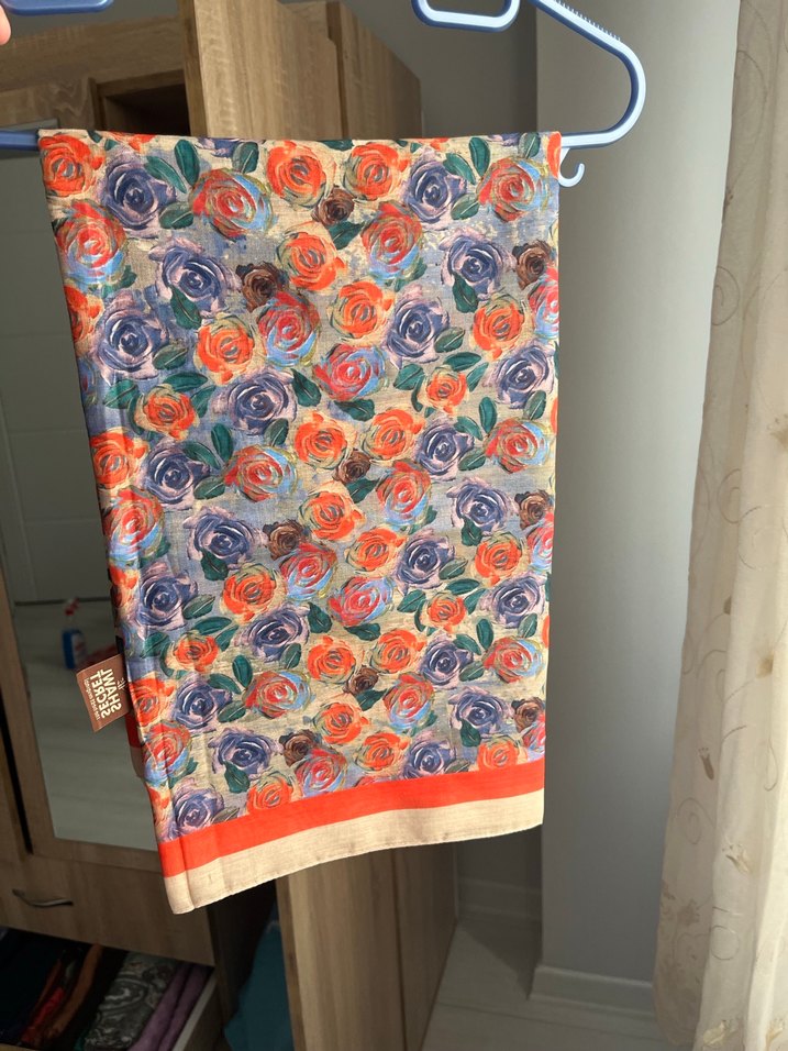 Çiçek Desenli Bohem Çok Renkli Kadın Şal - Görsel 2