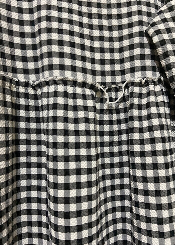 Ekose tesettür elbise - Görsel 3