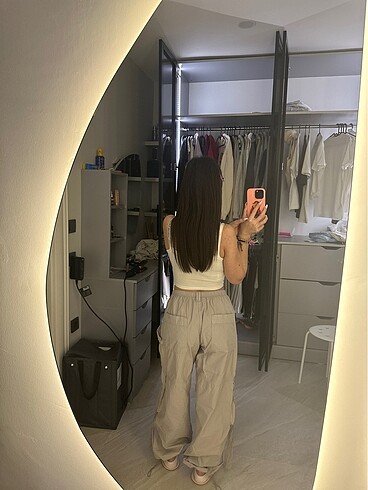 xs Beden gri Renk BERSHKA paraşüt pantolon