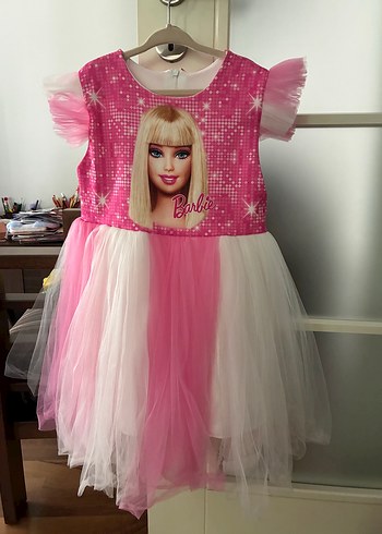 Pembe Barbie Kız çocuk Elbise