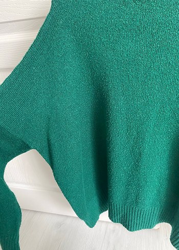 Kadın Yeşil  Boğazlı Kazak - Görsel 2