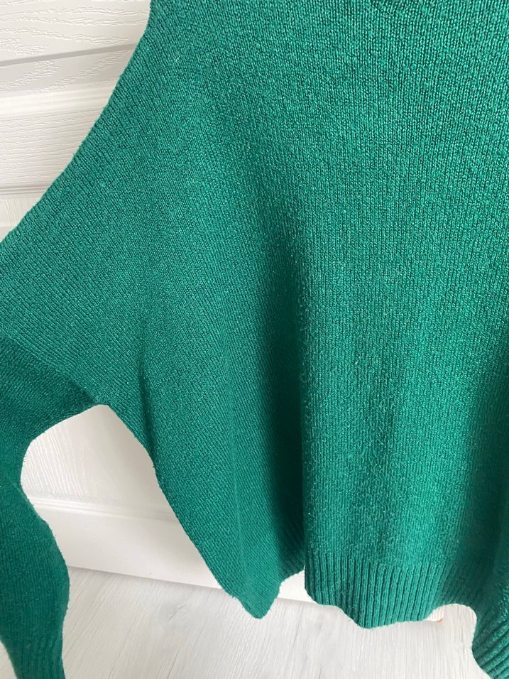 Kadın Yeşil  Boğazlı Kazak - Görsel 2