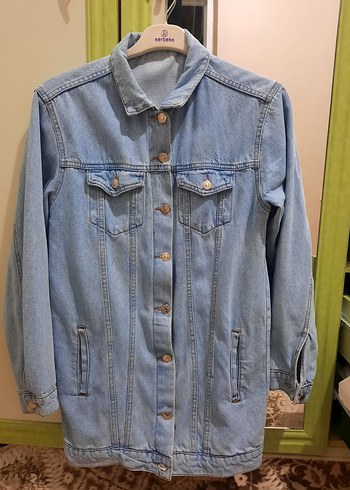 Kadın Denim Ceket, Salaş ve Midi Boy - Görsel 6