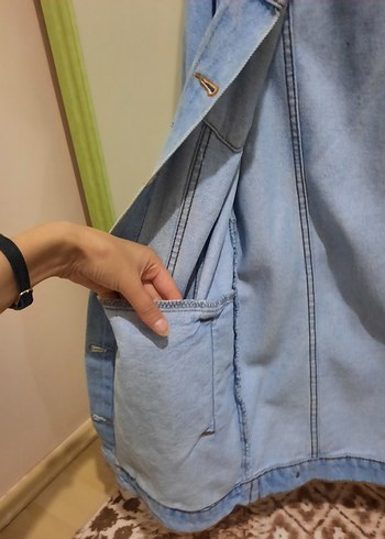 Kadın Denim Ceket, Salaş ve Midi Boy - Görsel 9