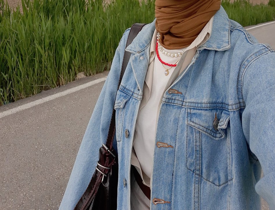 Kadın Denim Ceket, Salaş ve Midi Boy - Görsel 2