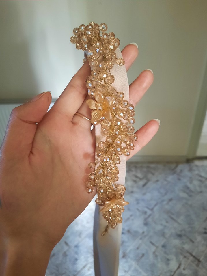 Bej Uzun Kollu Drapeli Kadın Elbise - Görsel 4